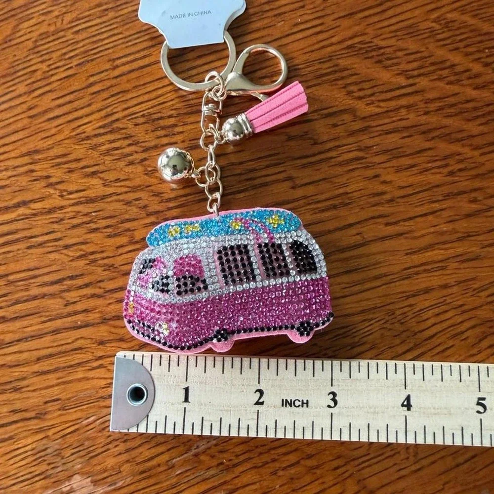 NWT van rhinestone keychain purse bag accessory boho summer beach